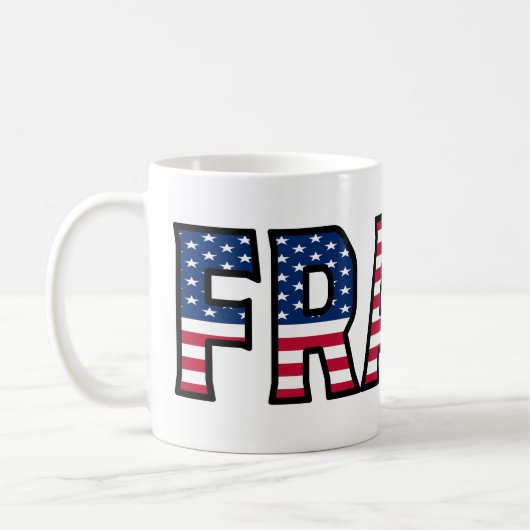 Frank Nom Prénom tasse style USA tasse à café (Gauche)