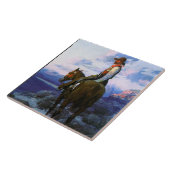 Frank Tenney Johnson Westerne Art "The Rustler" Tegeltje (Zijkant)