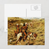 Frank Tenney Johnson Westerne Art "The War Party" Briefkaart (Voorkant / Achterkant)