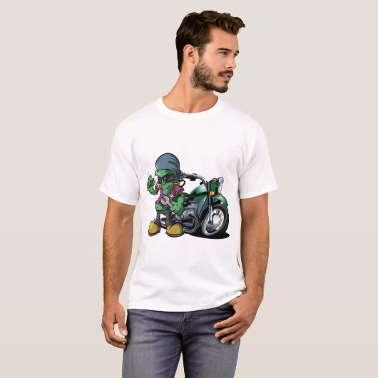 Frank The Mechanic Frankenstein Biker Man T-shirt (Voorkant volledig)