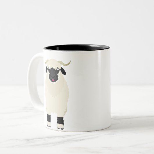 Frank Valais Noir Nose Mouton-Café Mug (Devant gauche)