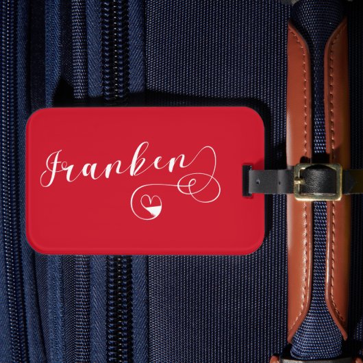 Franken, Franconia Flag Heart, Franconisch Bagagelabel (Voorkant Insitu 4)