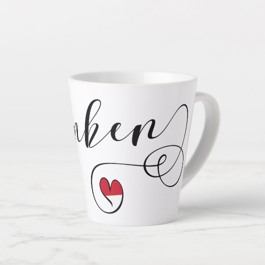 Franken, Franconia Flag Heart, Franconisch Latte Mok (Rechterhoek)