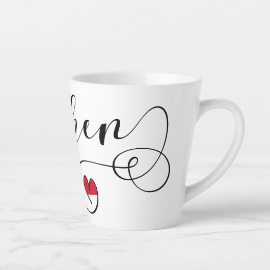 Franken, Franconia Flag Heart, Franconisch Latte Mok (Rechts)