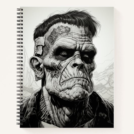 Franken Scary Halloween Bullet Line Notitieboek (Voorkant)