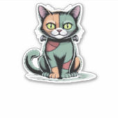 FrankenCat Oversized T-shirt Sticker (Voorkant)
