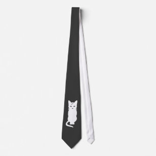 Frankenkitty Stropdas — White on Darkest Gray