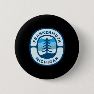 Frankenmuth Michigan Mi Retro Winter Forest Souven Ronde Button 5,7 Cm