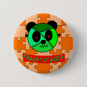 Frankenpanda Halloween knopen en geschenken! Ronde Button 5,7 Cm