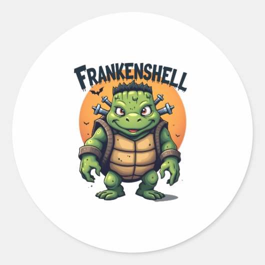 Frankenshell Turtle Ronde Sticker (Voorkant)