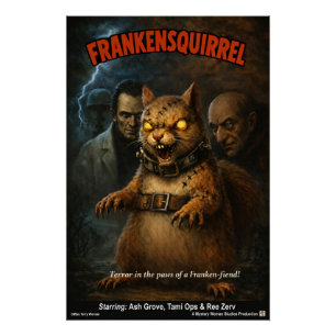 Frankensquirrel Klassieke Filmparodie Perfect Poster