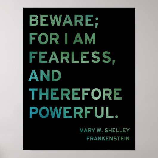 Frankenstein Book Quote Poster (Voorkant)