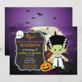 Frankenstein Bride Halloween Verjaardag Uitnodigin Kaart (Voorkant / Achterkant)