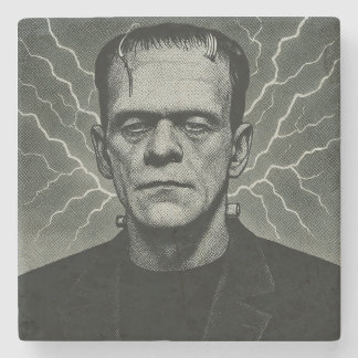 Frankenstein Electricity Art Stenen Onderzetter