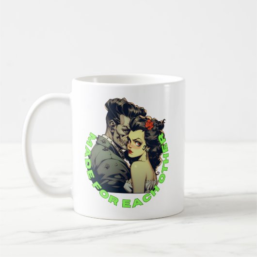 Frankenstein en de bruid Trouwgeschenk koffie mok (Links)