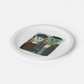 Frankenstein en de bruid van Frankenstein Papieren Bordje (Gekanteld)