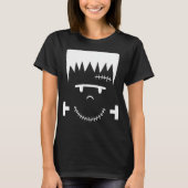 Frankenstein gezicht grappig Halloween kostuum T-shirt (Voorkant)
