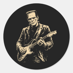 Frankenstein Gitaar Ronde Sticker