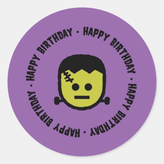 Frankenstein Halloween Birthday Stickers (Voorkant)
