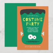 Frankenstein Halloween Costume Party Invitation Kaart (Voorkant / Achterkant)