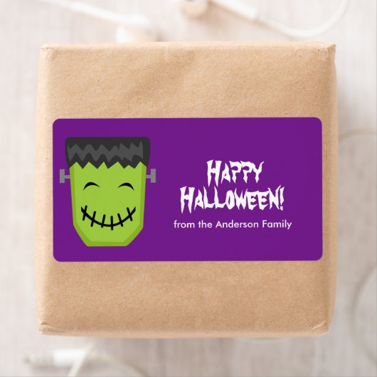 Frankenstein Halloween Étiquettes (En situation)