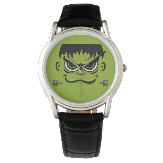 Frankenstein Halloween Face Horloge (Voorkant)