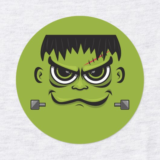 Frankenstein Halloween Face Labels (Design 1)