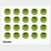 Frankenstein Halloween Face Ronde Sticker (Vel)