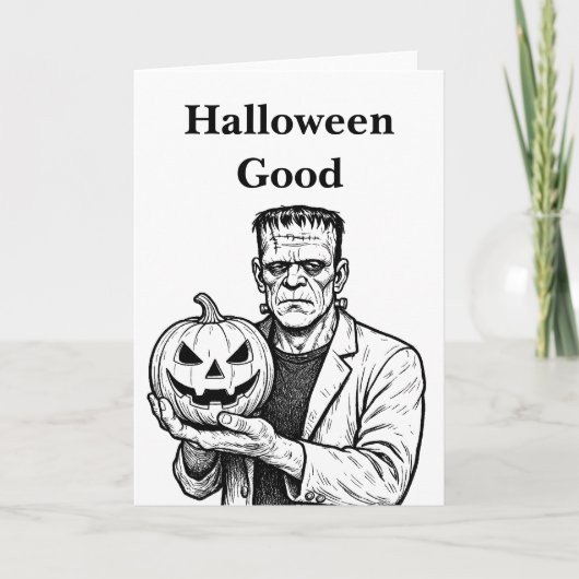 Frankenstein Halloween Goed Kaart (Voorkant)