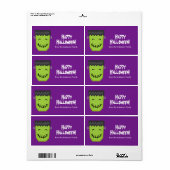Frankenstein Halloween Labels (Full Sheet)