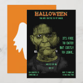 Frankenstein Halloween Monster Dangerous Party Kaart (Voorkant / Achterkant)