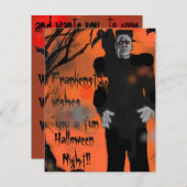 Frankenstein Halloween Party Invitation (Devant / Derrière)