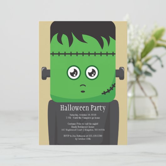 Frankenstein Halloween Party Invitation (Debout devant)