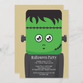 Frankenstein Halloween Party Invitation (Devant / Derrière)