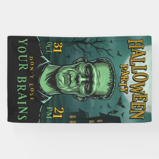 Frankenstein Halloween party Spandoek (Horizontaal)