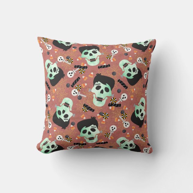 Frankenstein Halloween Skull Sierkussen (Voorkant)