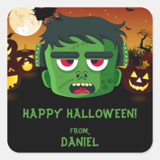 Frankenstein Halloween Vierkante Sticker