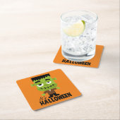 Frankenstein Het is Halloween Vierkante Kartonnen Onderzetter (Insitu)