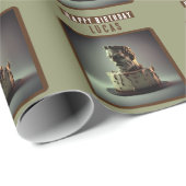 Frankenstein Hoofd Chocolade Cake Cadeaupapier (Rol Hoek)