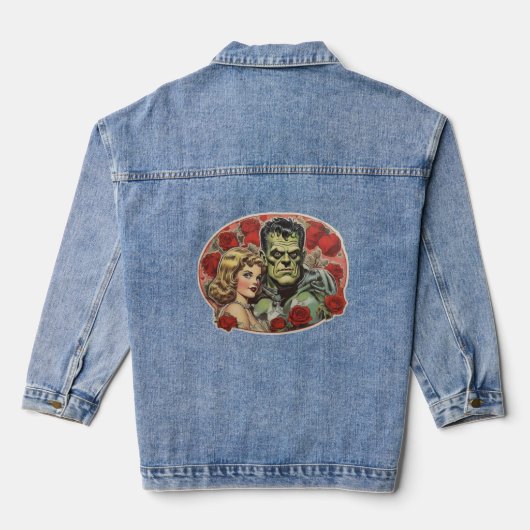  Frankenstein Horror Valentijnsdag Denim Jacket (Achterkant)