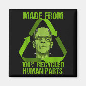 Frankenstein Made From 100% Recycled Human Parts H Magneet (Voorkant)