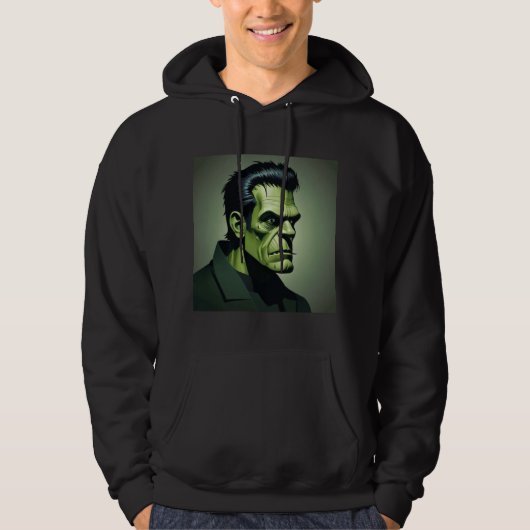 Frankenstein mannen zwarte hoodie (Voorkant)