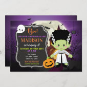 Frankenstein Mariée Halloween Invitation d'anniver (Devant / Derrière)
