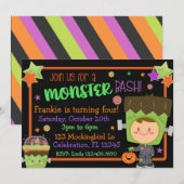 Frankenstein Monster Bash Halloween Verjaardag Kaart (Voorkant / Achterkant)