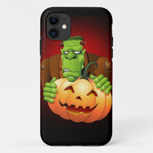 Frankenstein Monster Cartoon met pompoen Case-Mate iPhone Case (Achterkant)