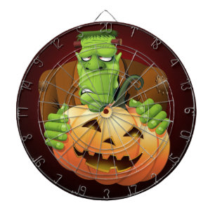 Frankenstein Monster Cartoon met pompoen Dartbord