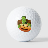 Frankenstein Monster Cartoon met pompoen Golfballen (Voorkant)