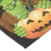 Frankenstein Monster Cartoon met pompoen Korte Tafelloper (Hoek)