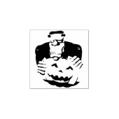 Frankenstein Monster Cartoon met pompoen Rubberstempel (Afrduk)
