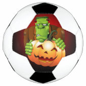 Frankenstein Monster Cartoon met pompoen Voetbal (Voorkant)